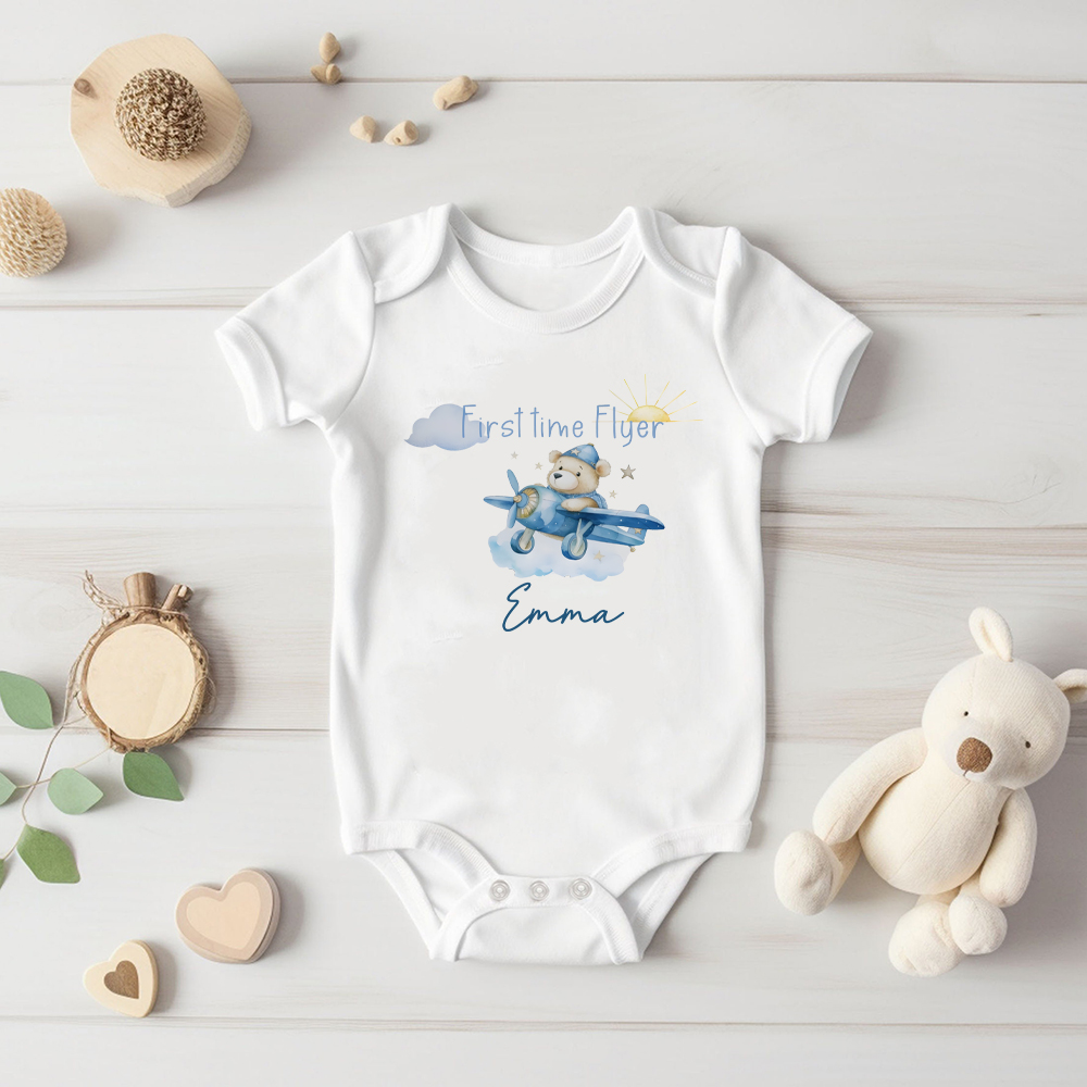 Baby Clothing Name - Casual manga curta bebê bodysuit, macacão