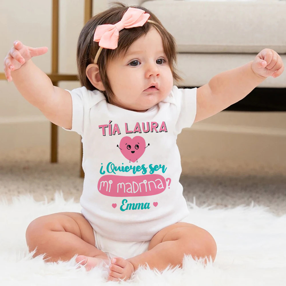 Baby Clothing Name - Tia você quer ser minha madrinha