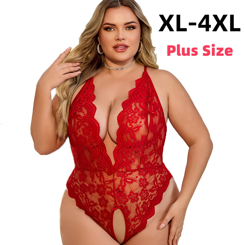 Baby Clothing Night - XL-4XL bodysuit de renda crotchless sexy