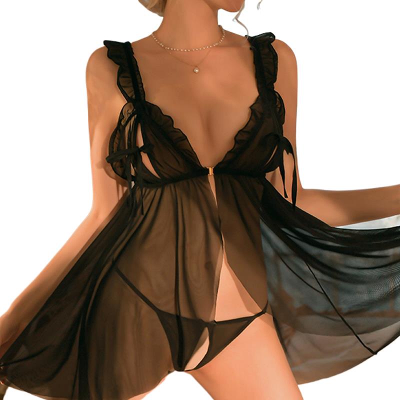 Baby Clothing Night - Lingerie sexy feminina crotchless pijamas rendas