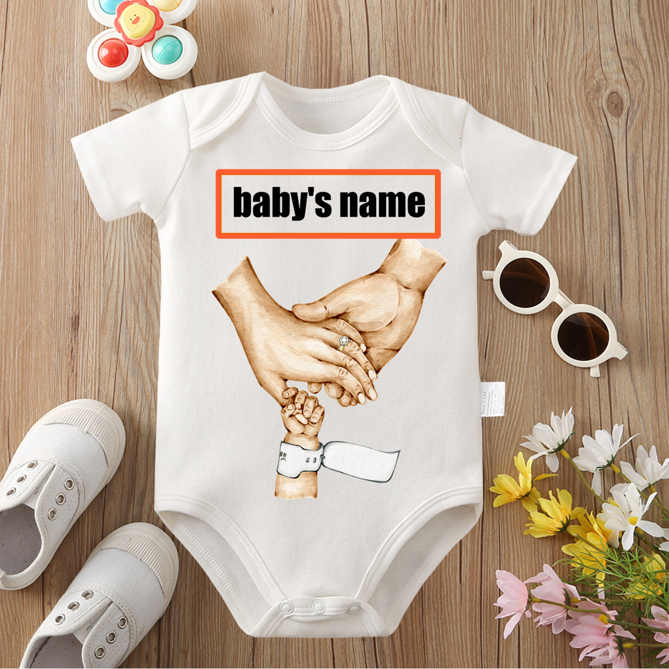 Texto personalizado (nome do b - Baby Clothing Name avaliação e preço