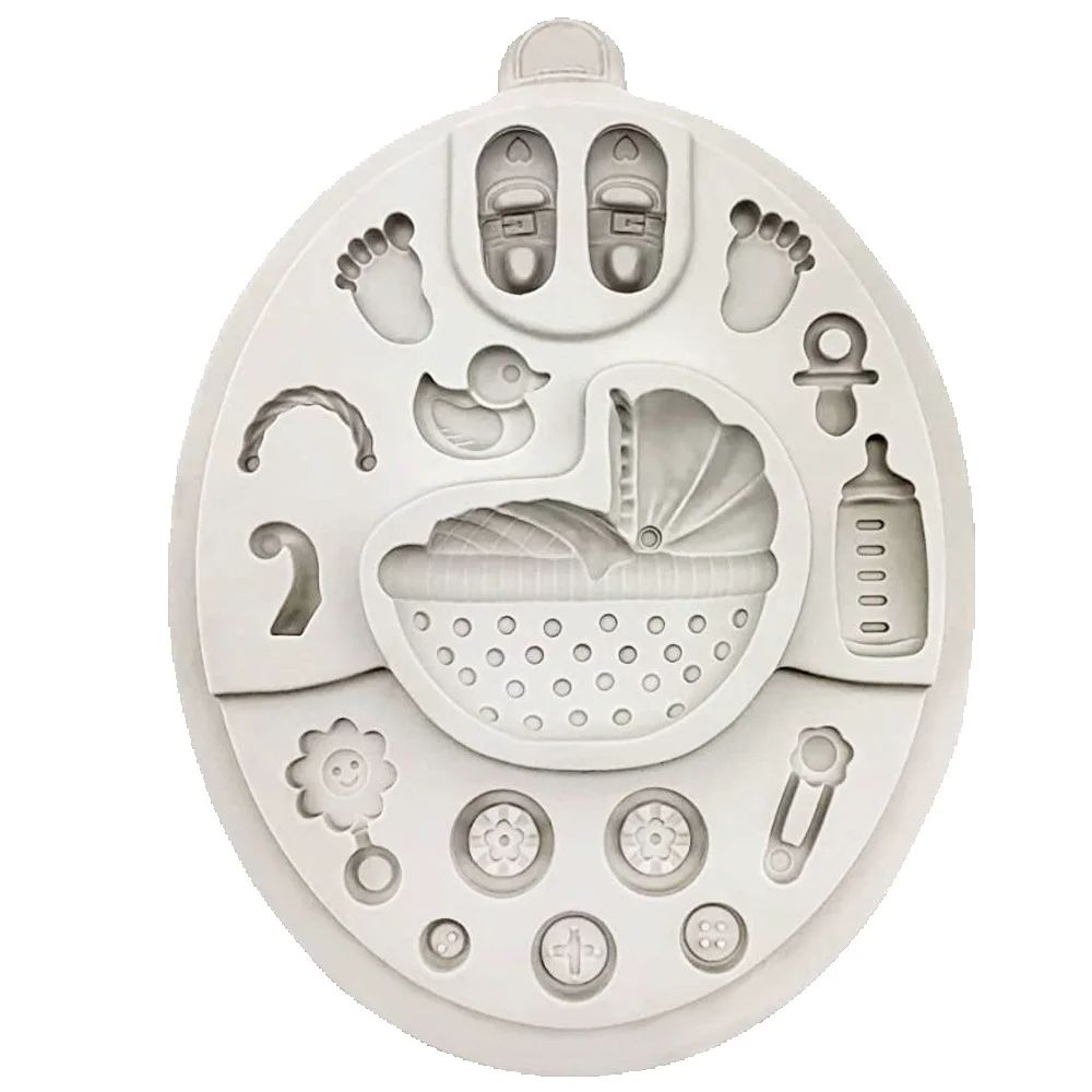 Molde de Silicone Série Bebê p - Baby Clothing Yellow avaliação e preço