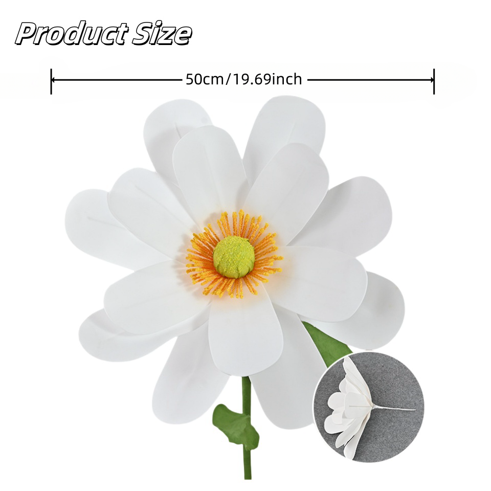 50 Cm flor branca artificial g - Baby Clothing Display avaliação e preço
