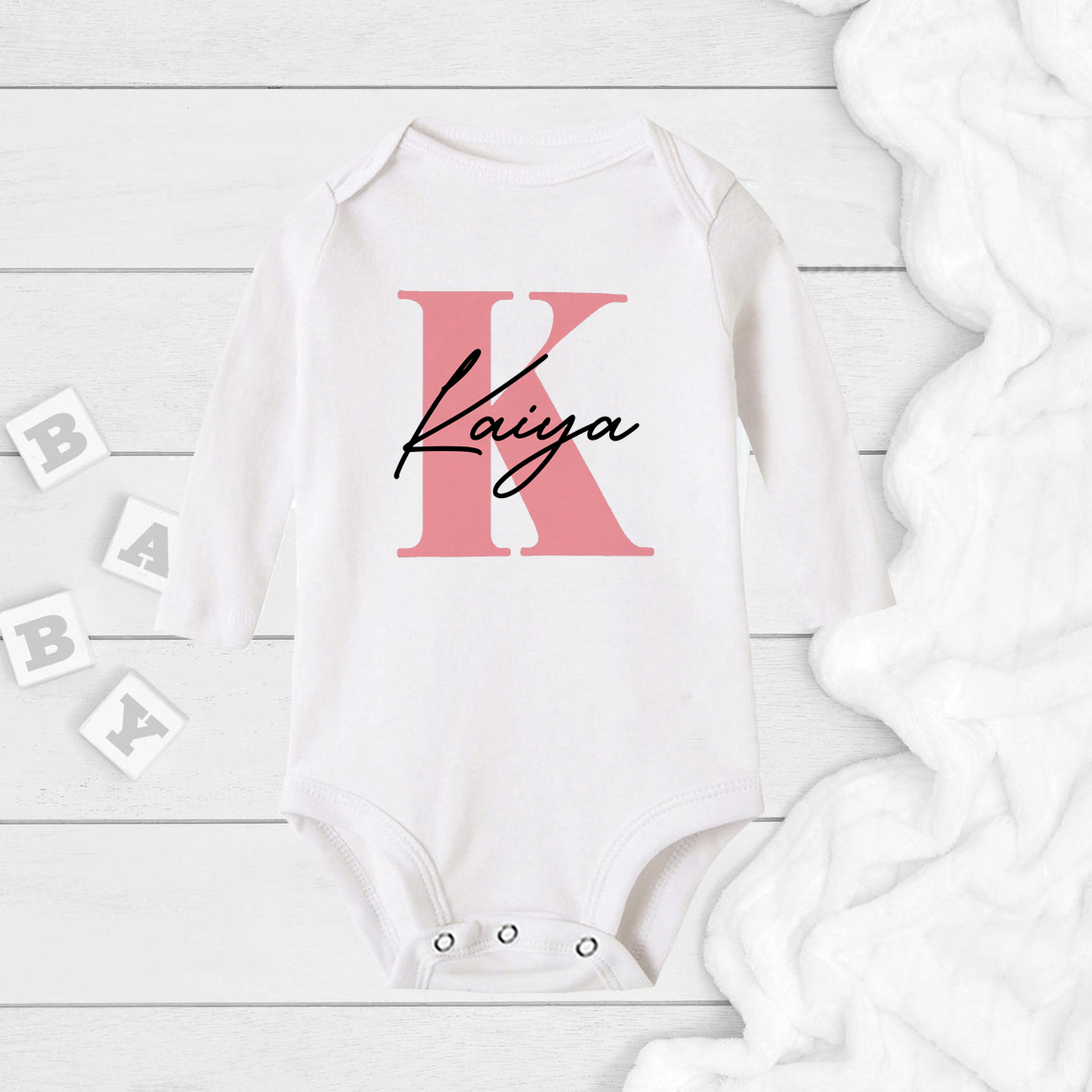 Bebê menina nome macacão anúnc - Baby Clothing Name avaliação e preço